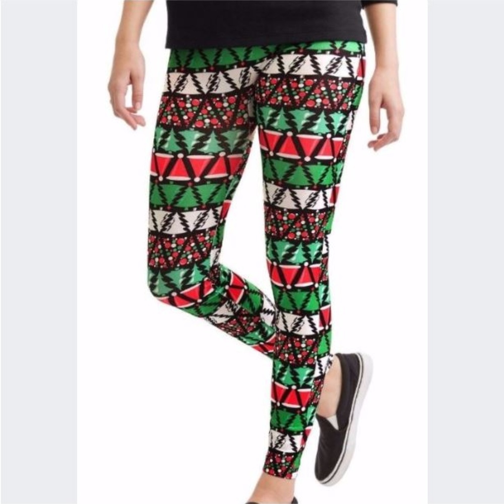 NWT Women's Seamless Christmas Tree Leggings Sz L